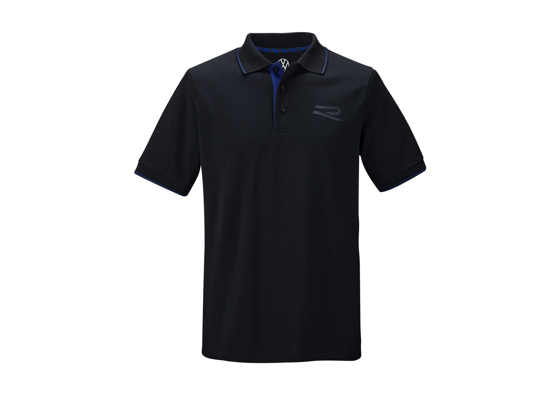 Volkswagen Herren Poloshirt, "R", schwarz