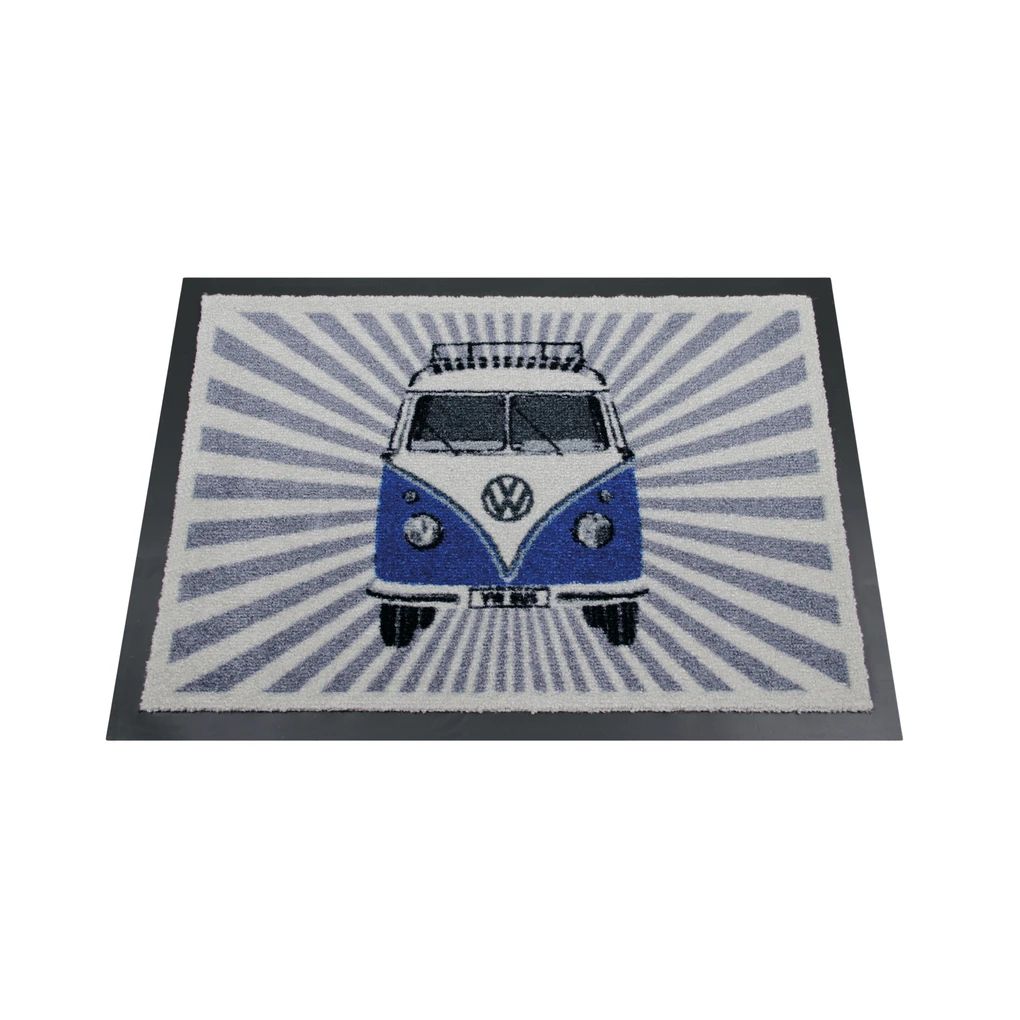 Volkswagen Bulli Fußmatte, 45 x 75 cm - Strahlen/blau