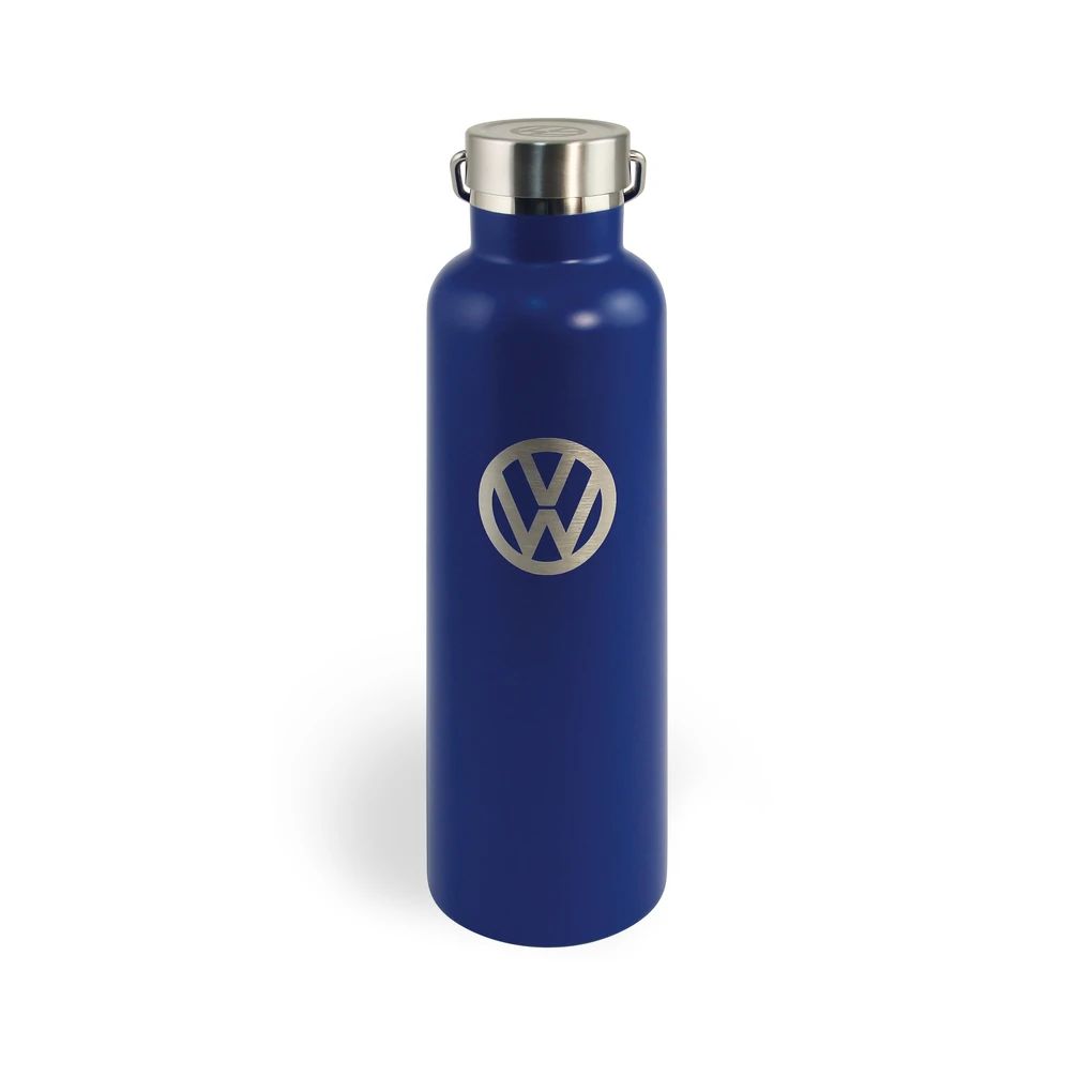 Volkswagen Edelstahl Trinkflasche, blau