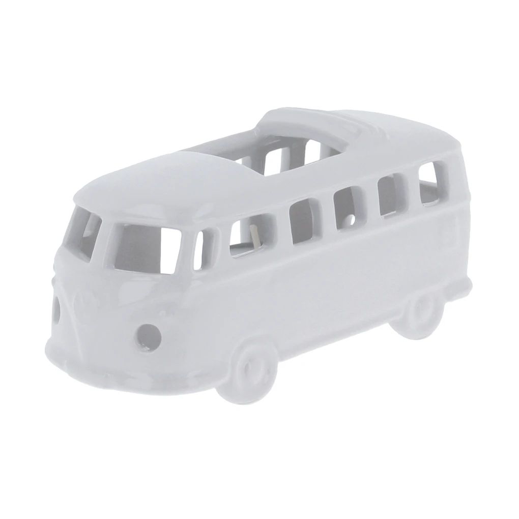 Volkswagen T1 Bus Keramik Teelichthalter Weiß in Geschenkbox