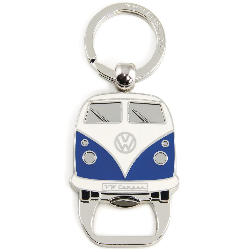 Volkswagen Bulli T1 Schlüsselanhänger mit Flaschenöffner, blau