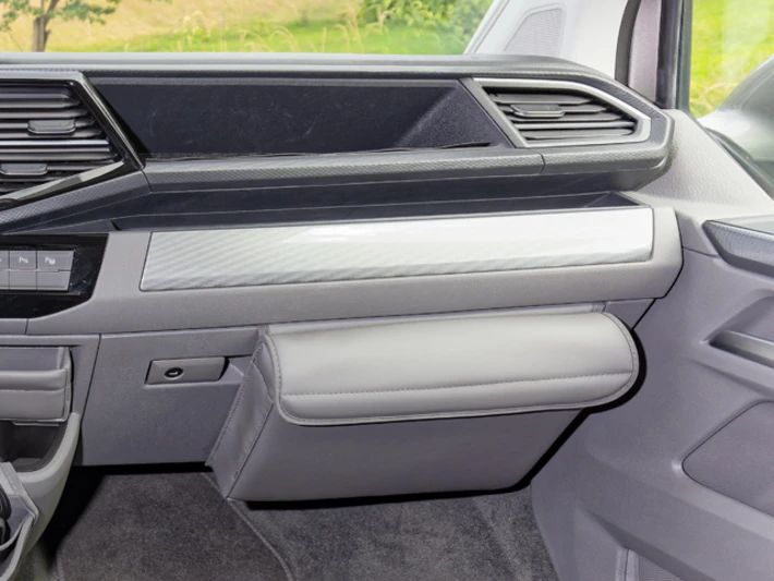 BRANDRUP® TIALO® Glovebox für VW T6.1, Design "Leder Palladium"