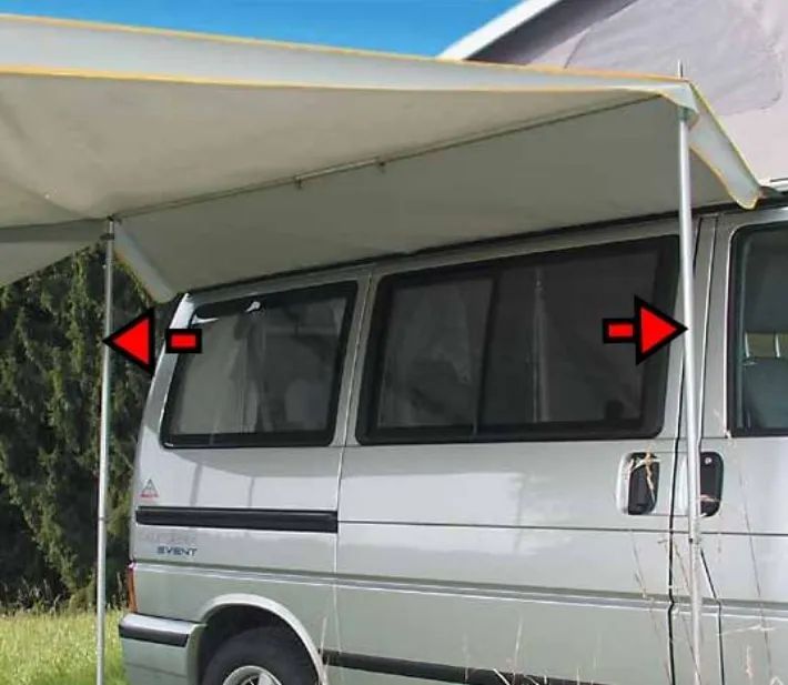 BRANDRUP® Aufstellsatz für 1 Seiten- oder Vorderwand, 2 Aluteleskopstäbe