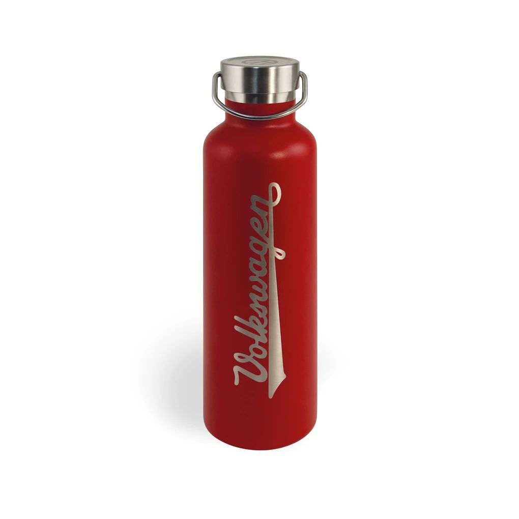 Volkswagen Edelstahl Trinkflasche, rot