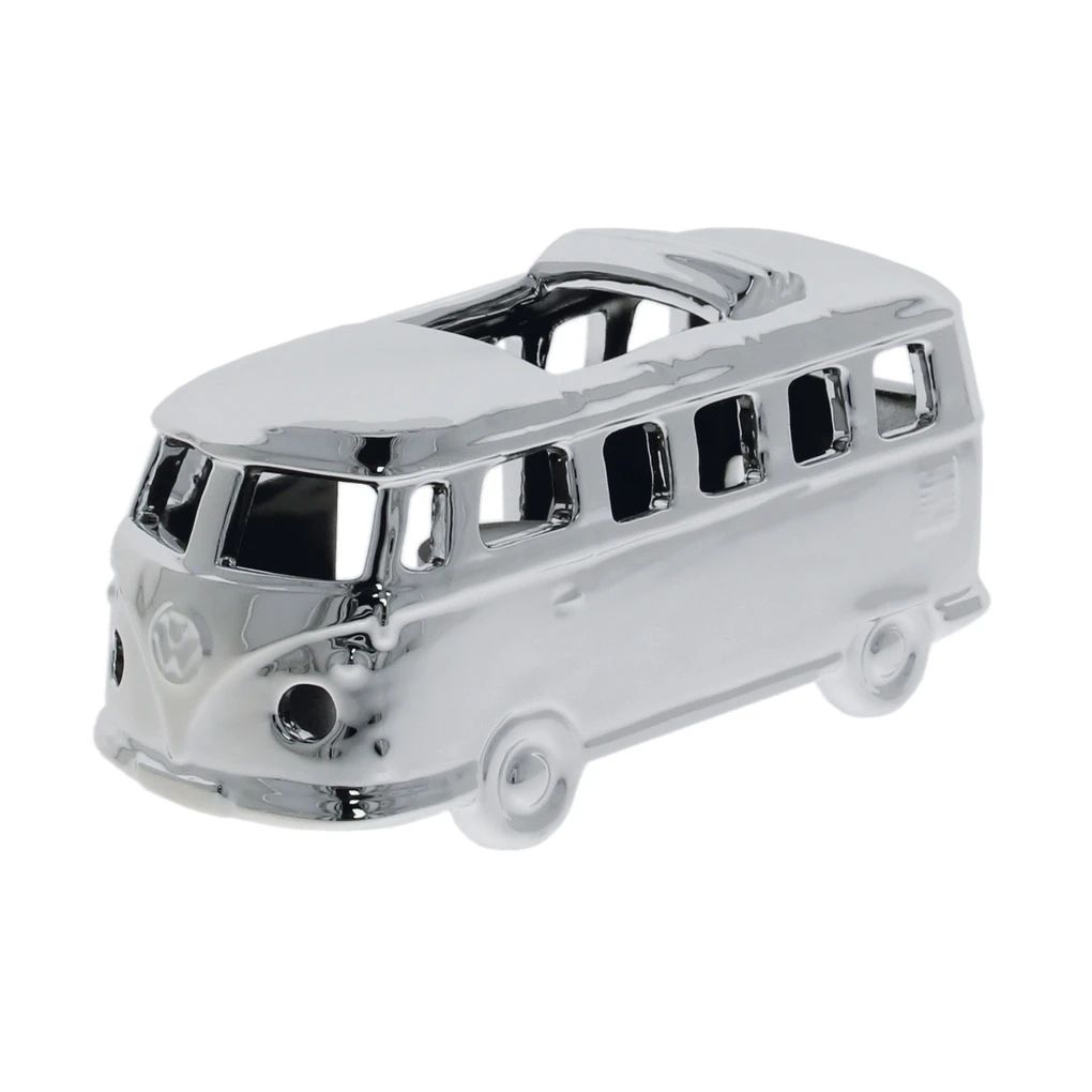Volkswagen T1 Bus Keramik Teelichthalter Silber in Geschenkbox