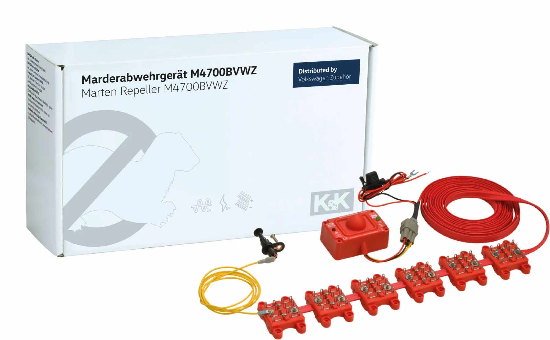 Volkswagen Zubehör Marderabwehranlage K&K M4700B, mit Hochspannungs-Multikontaktbürsten und Ultraschall