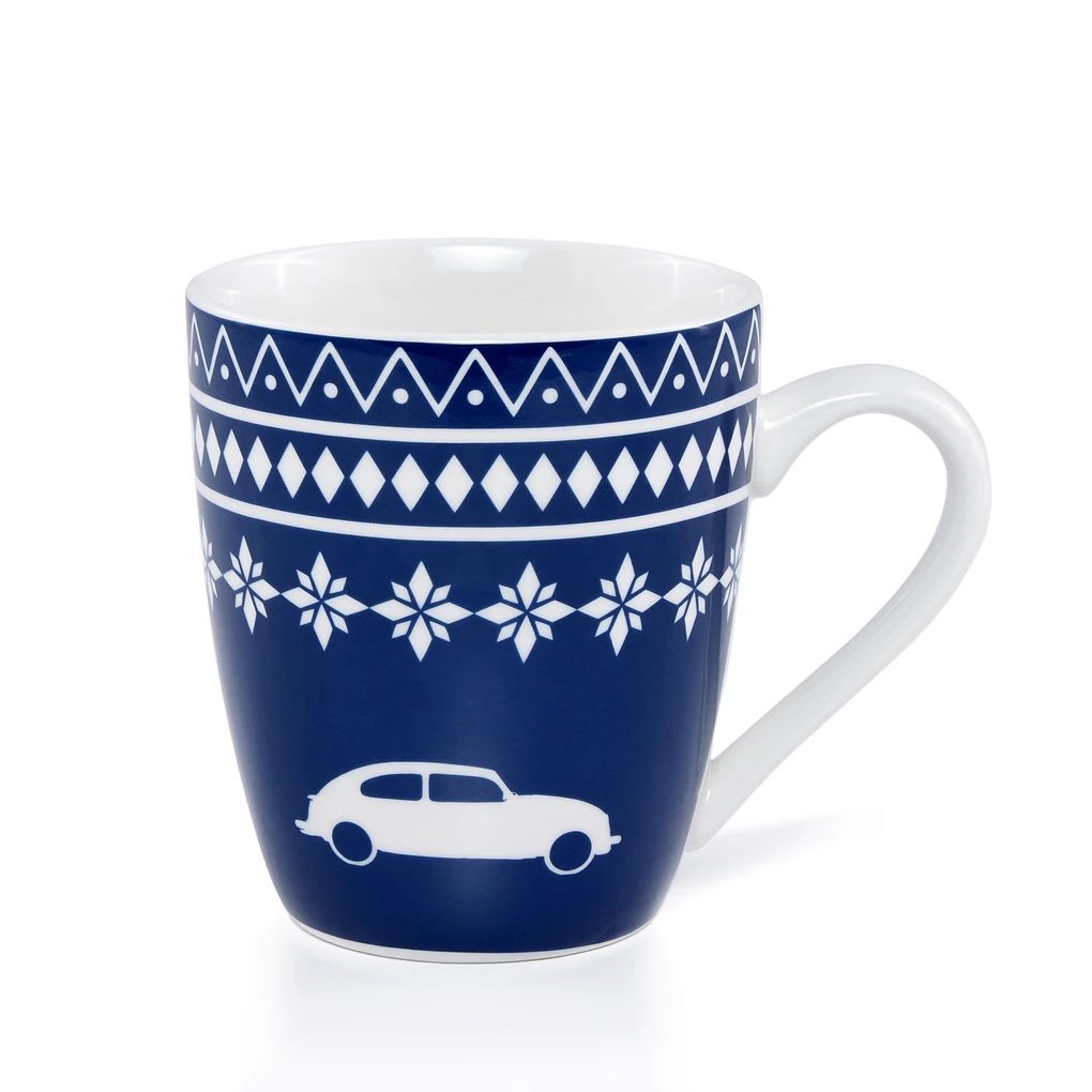 Volkswagen Weihnachtstasse "Käfer", blau/weiß