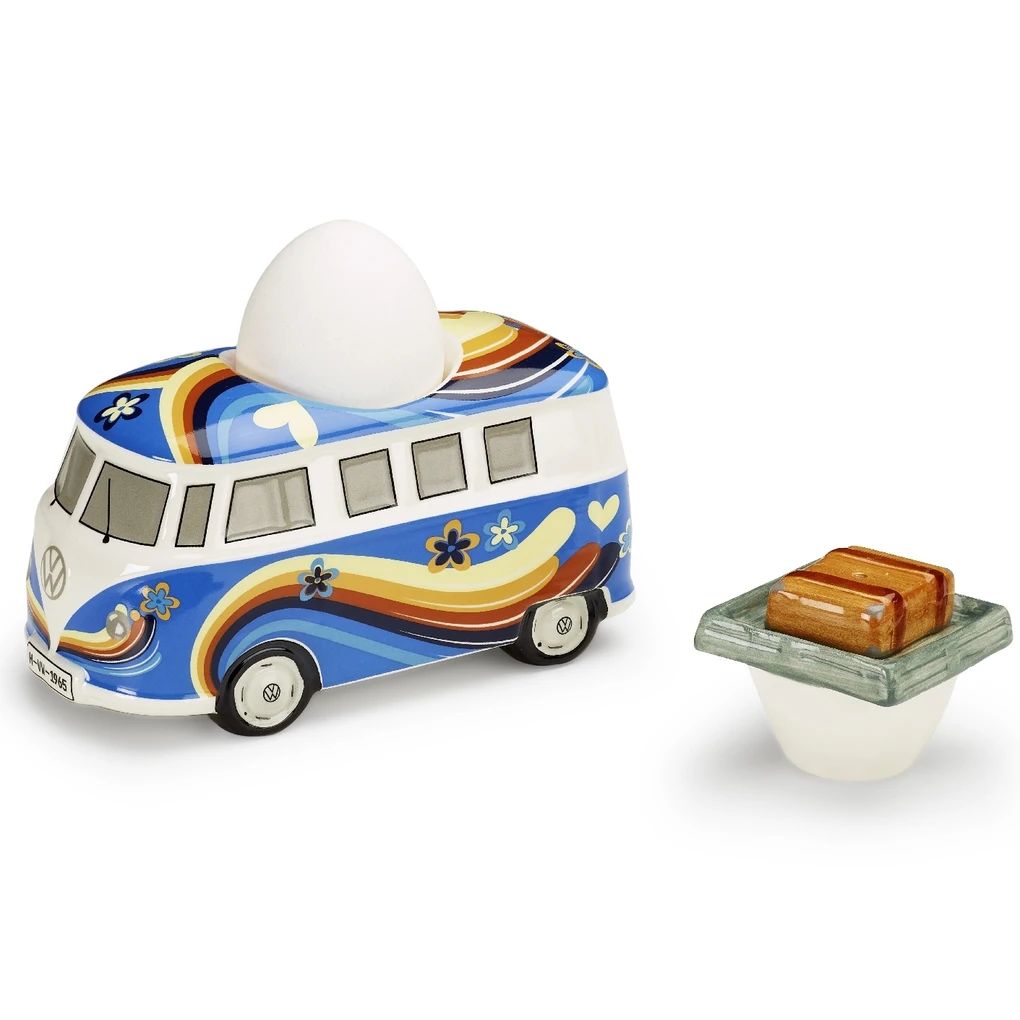 Volkswagen Eierbecher, T1 Design, Heritage, blau/bunt