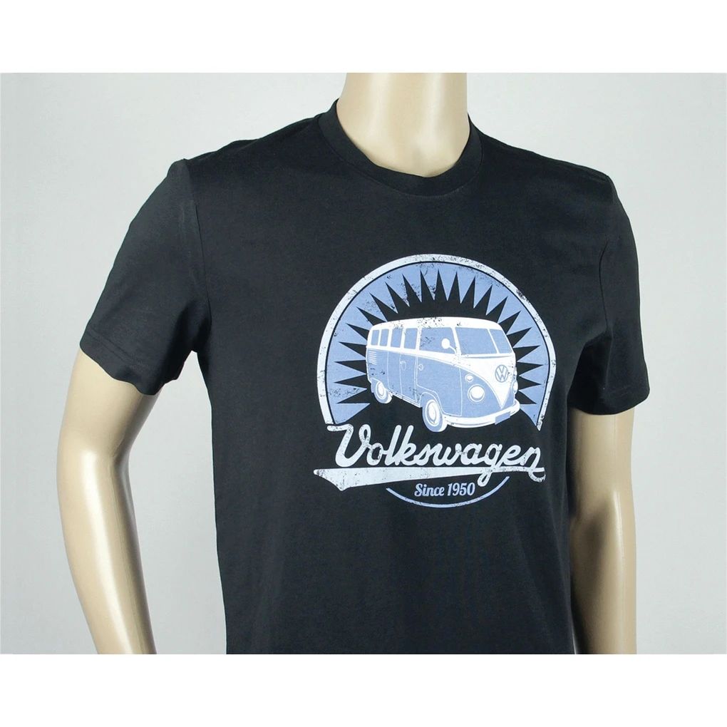 Volkswagen T1 Bulli Bus T-Shirt Unisex Vintage, Schwarz
