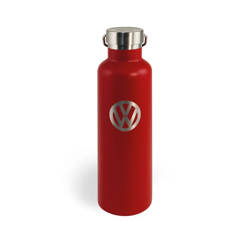 Volkswagen Edelstahl Trinkflasche, rot