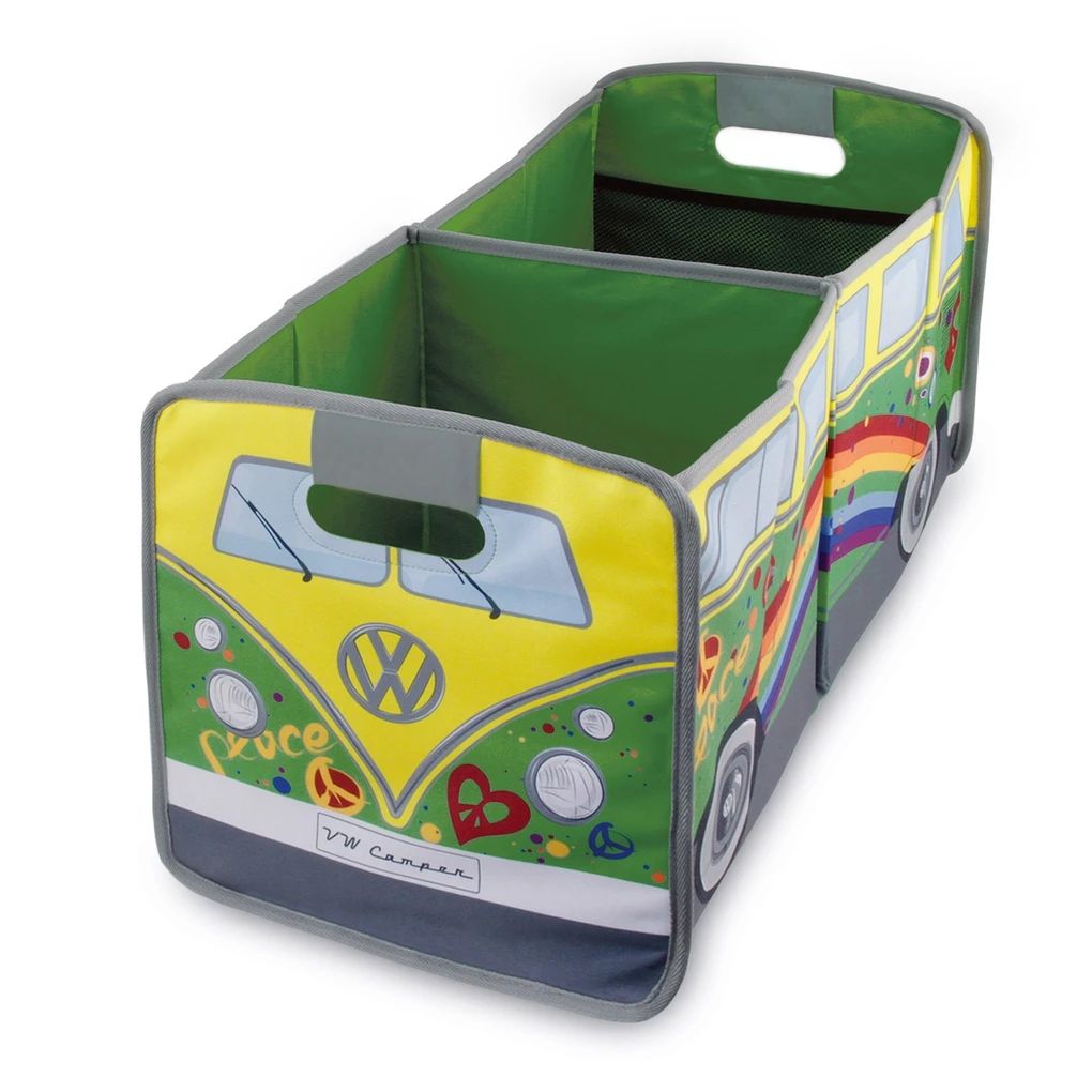 Volkswagen Bulli Faltbox, grün/Peace