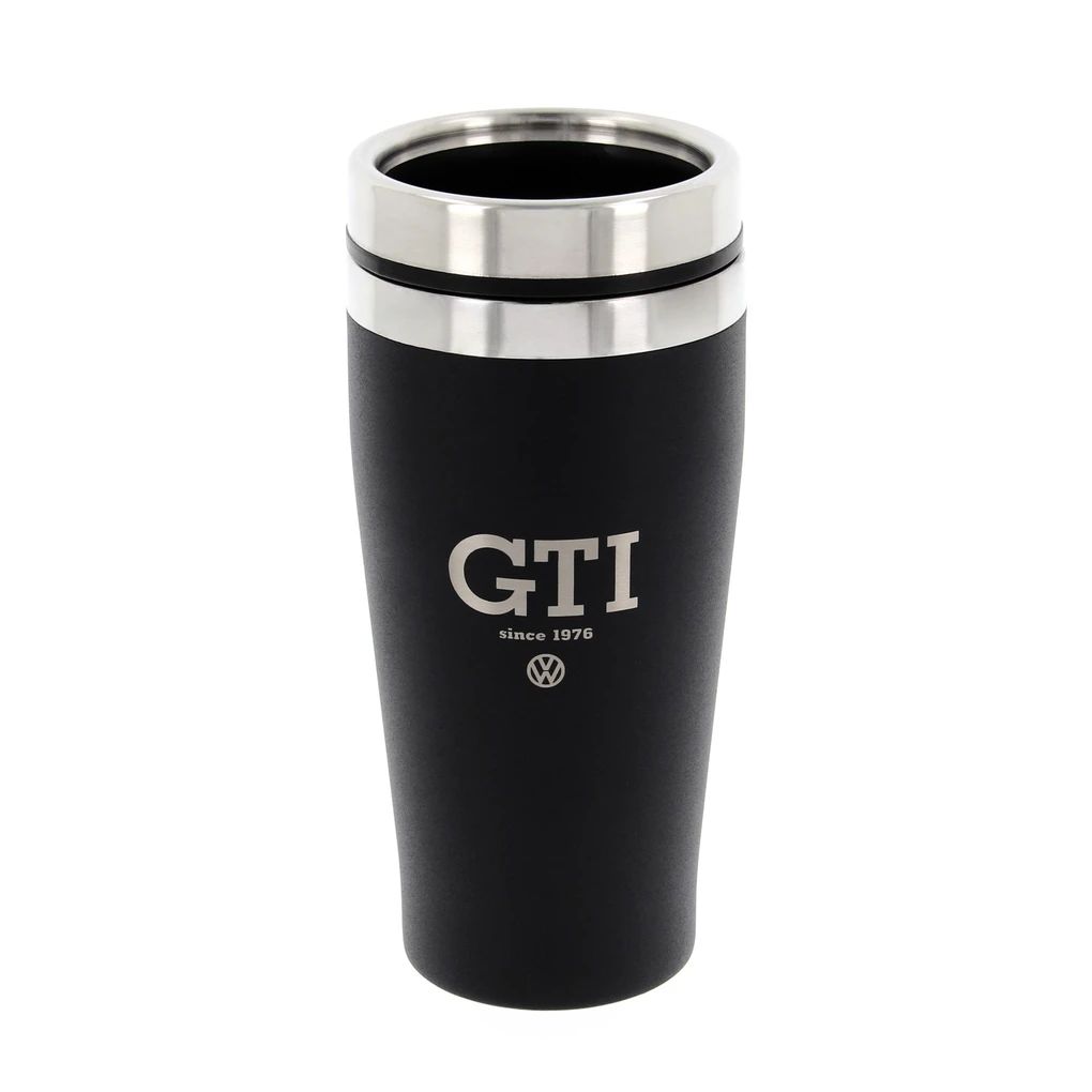 Volkswagen GTI Edelstahl Thermo-Becher, Doppelwandig, 450ml – since 1976/Schwarz