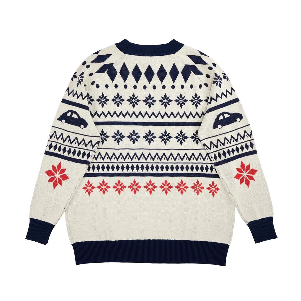 Volkswagen Unisex Weihnachtspullover, weiß