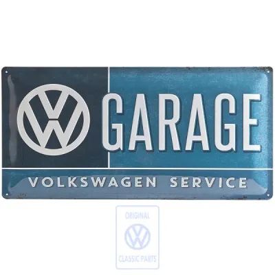 Volkswagen Classic Parts Garage Blechschild, 25 x 50 cm (XL-Format)