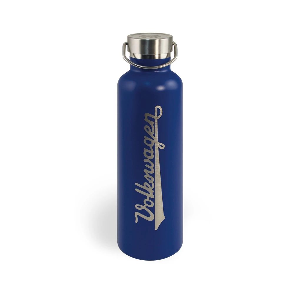Volkswagen Edelstahl Trinkflasche, blau