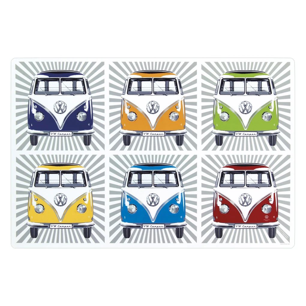 Volkswagen T1 Bus Platzsets 4er-Set – Strahlen/Bunt