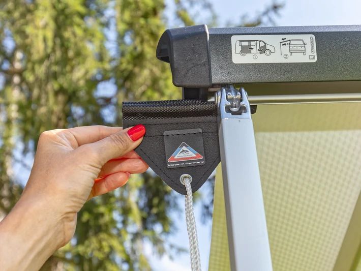 BRANDRUP® Markisenabspann-Set, mit 2 Leinen und Heringen, schwarz