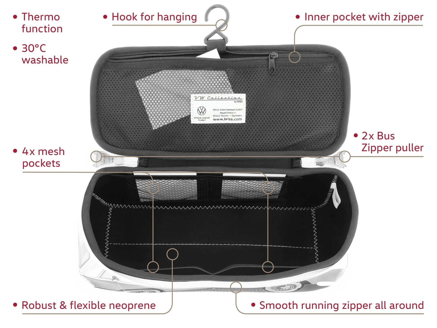 Volkswagen T2 Neopren Mäppchen, blau