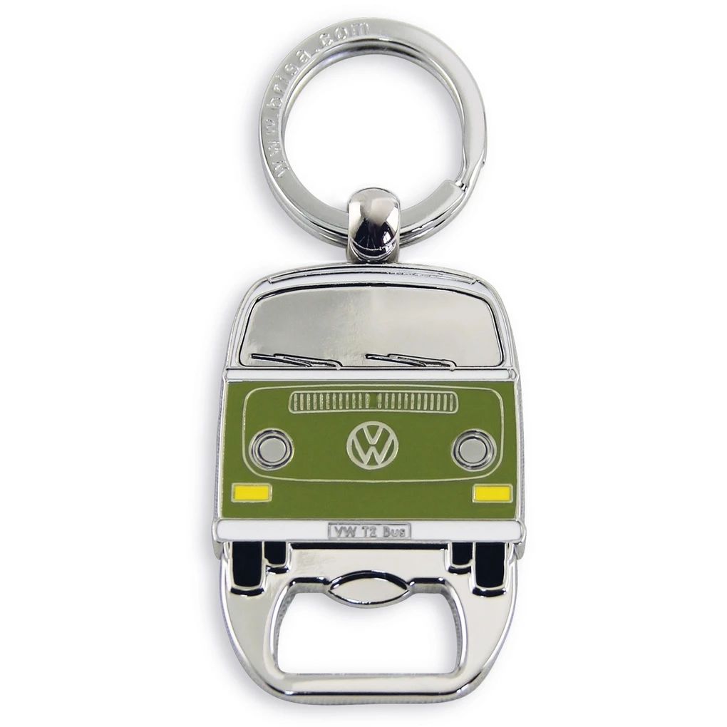 Volkswagen T2 Schlüsselanhänger mit Flaschenöffner, grün