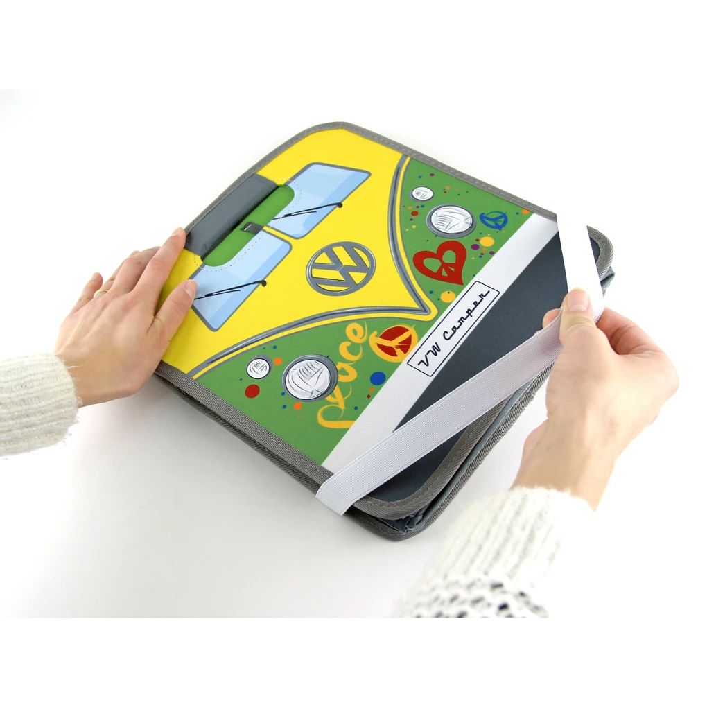 Volkswagen Bulli Faltbox, grün/Peace