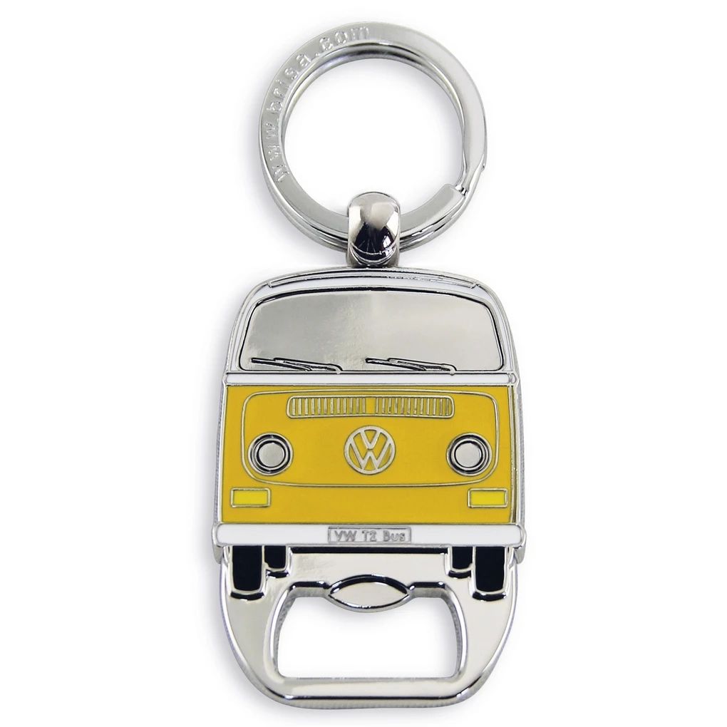 Volkswagen T2 Schlüsselanhänger mit Flaschenöffner, gelb