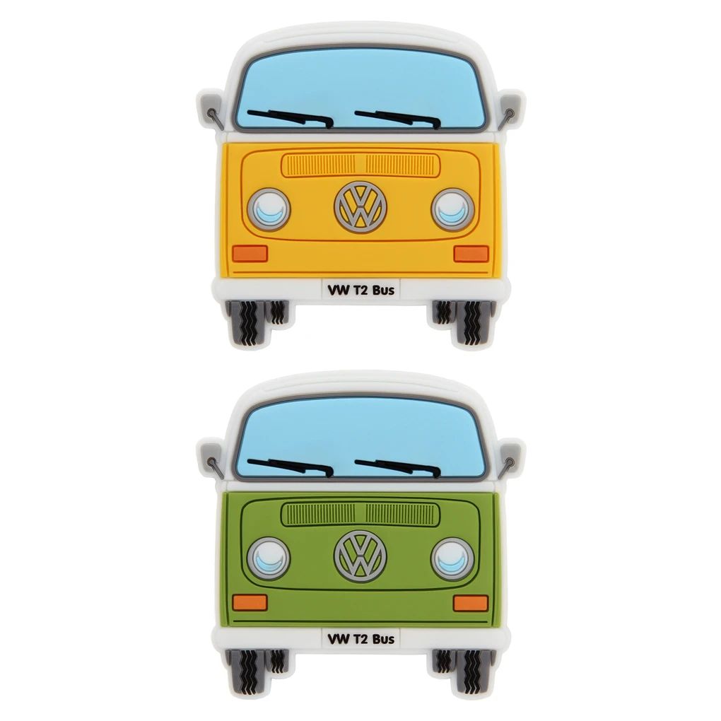 Volkswagen T2 Bus Softmagnet 2er Set - Gelb & Grün